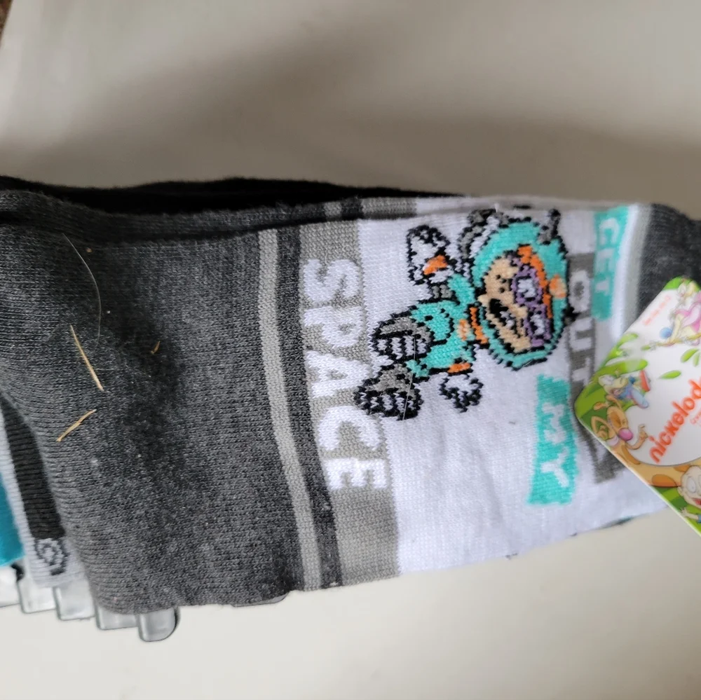 Nickelodeon‎ 5 pr crew socks size 6.5-12 NIP A5